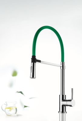 크롬 녹색 단일 구멍 마그네틱 풀다운 주방 수도꼭지 주방 물 믹서 탭
